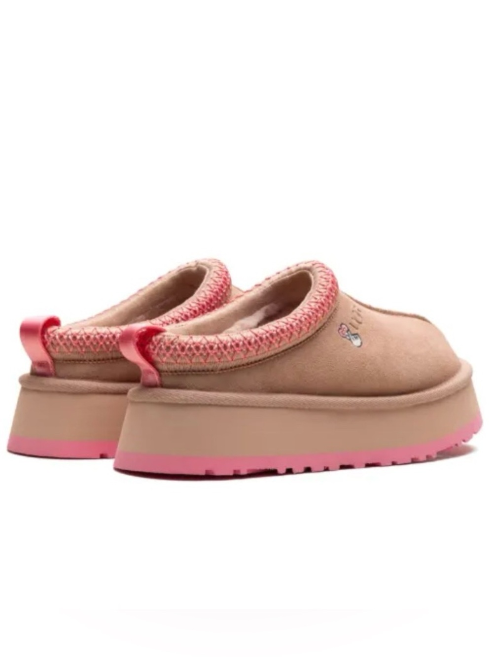 UGG Tazz Love Slippers in Arroyo with Tropical Pink Trim - Picture 3 of 12